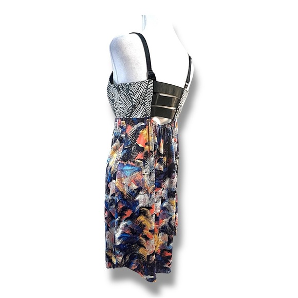 RACHEL ROY Keyhole back with Palm Trees and Sunsets Print Slip Cocktail Dress 6 - Picture 6 of 17